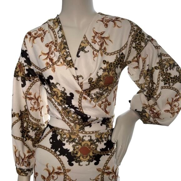 Boohoo Chain Print Midi Bodycon Dress 6 - Picture 5 of 16